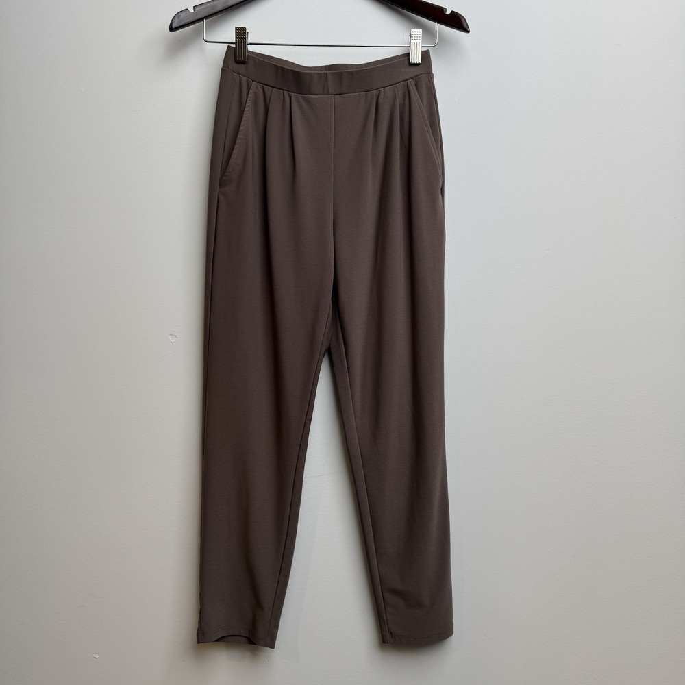 Leith Slim Fit Knit Ankle‎ Pants Sz XS Taupe Stretch Waist Lightweight Womens